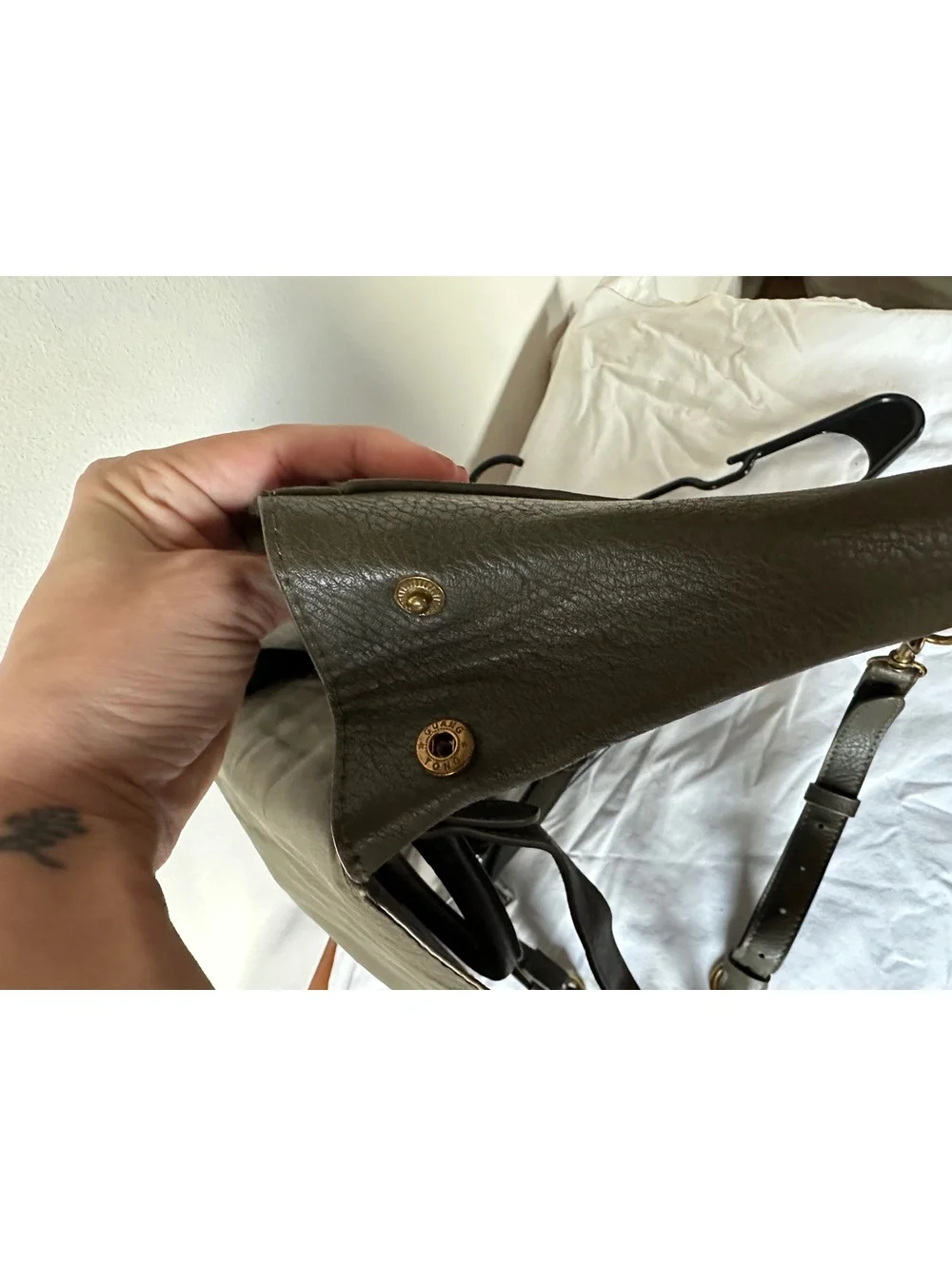 Universal Thread Olive Green Leather Backpack
